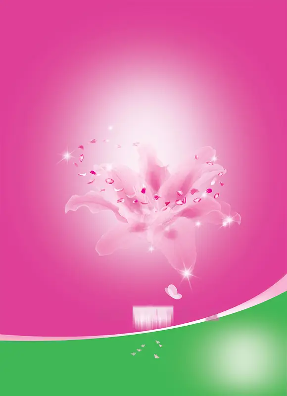 卫生巾广告粉红绿色红花