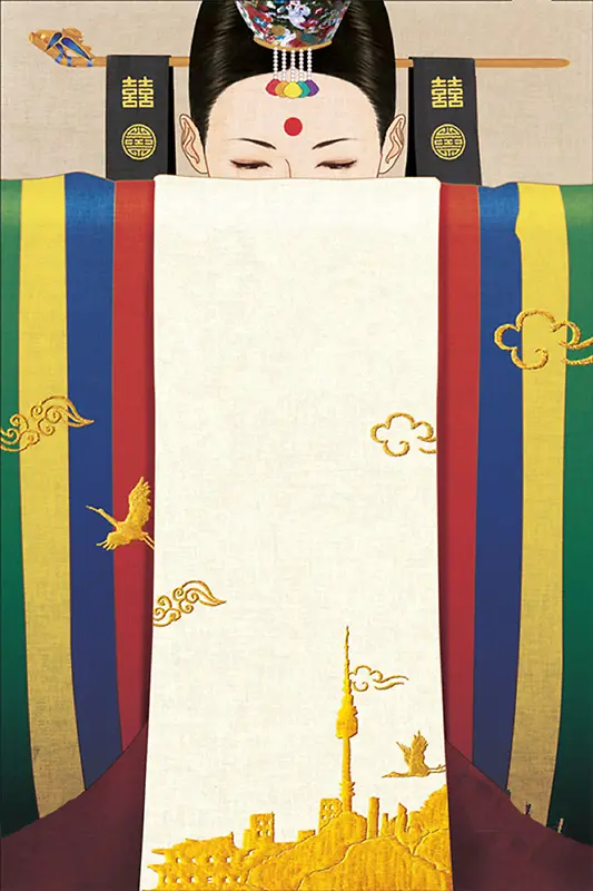 韩服女子背景素材