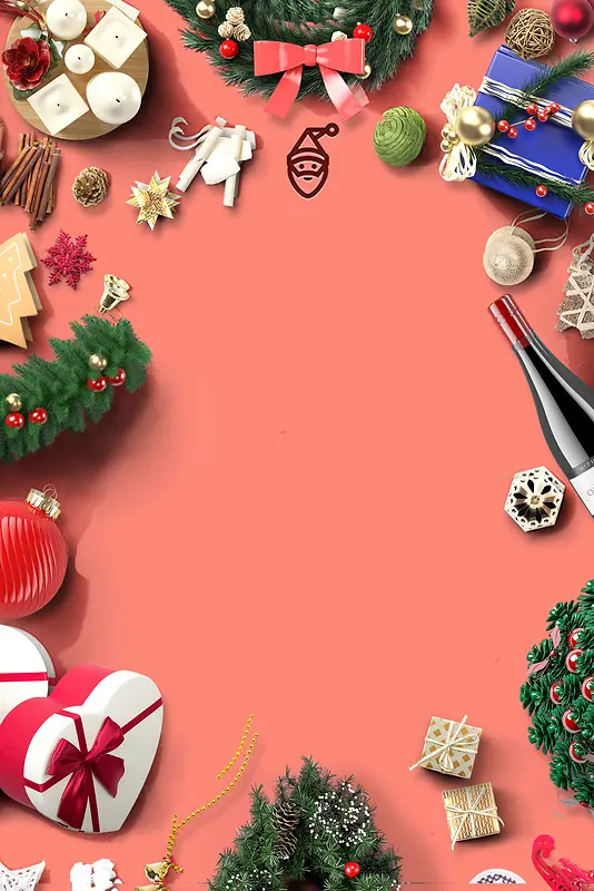 粉色时尚圣诞节促销活动创意海报