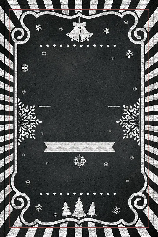 简约黑白圣诞元素设计背景图