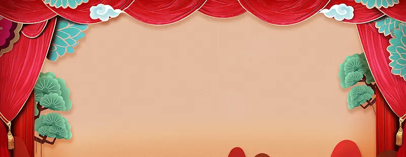 38妇女节中国风大气红色妈妈装海报背景