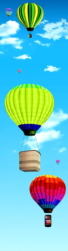 彩色热气球展板背景素材