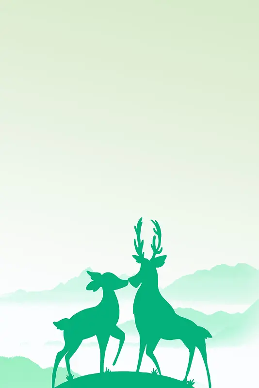 2018年绿色扁平麋鹿立春海报