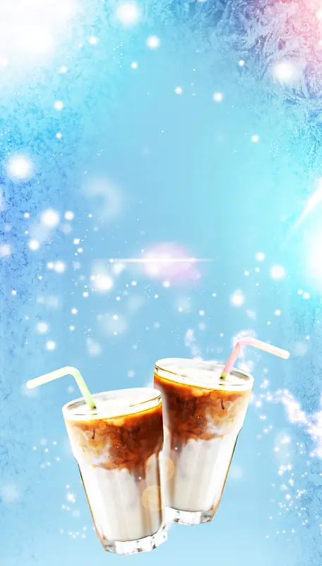 夏季清爽冰镇冰激凌背景素材