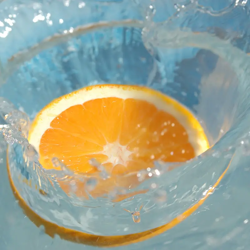 水中橙子背景