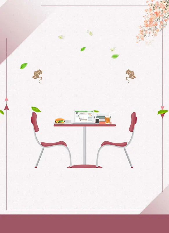 文明餐桌扁平餐饮海报