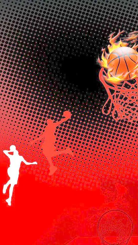 红色篮球元素背景图