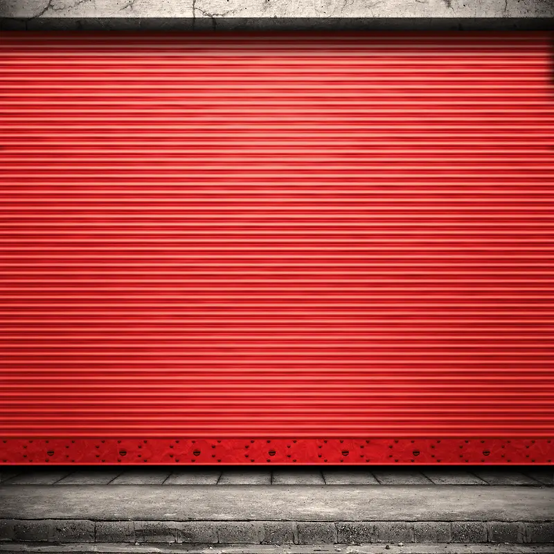 红色复古铁闸门摇滚风格