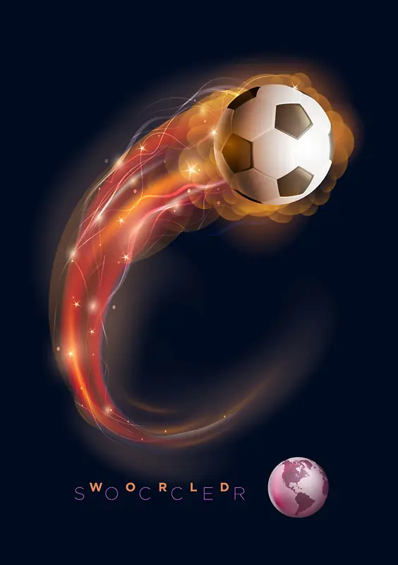 光效火焰足球背景素材