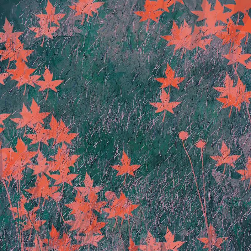复古纹理秋季枫叶背景素材