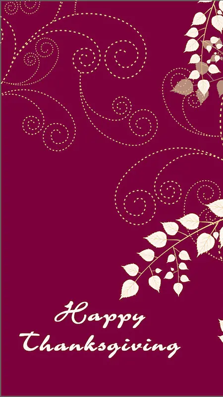 紫色树叶图案感恩节背景图
