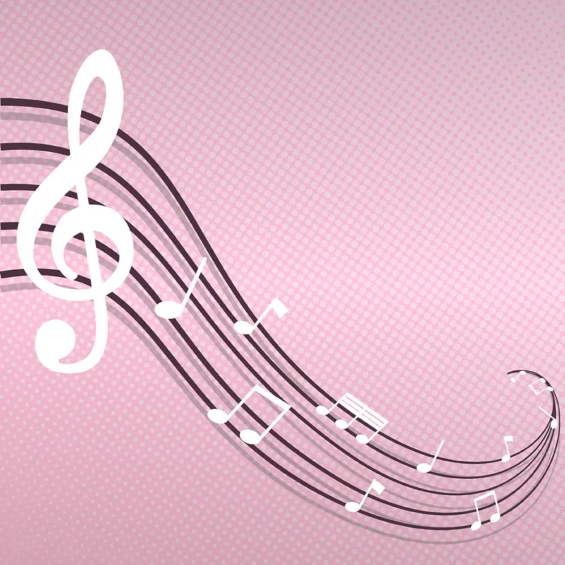 抽象五线谱音符粉色质感音乐节背景素材