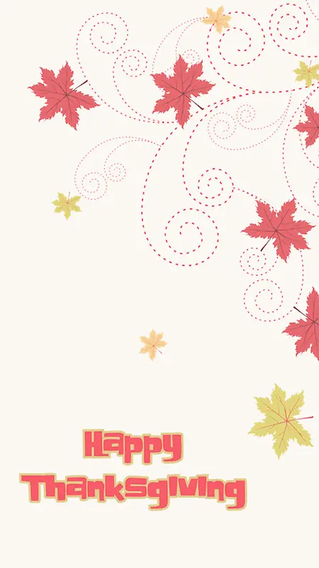 红色树叶图案感恩节背景图