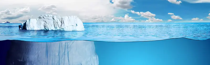 蓝色深海冰山摄影图