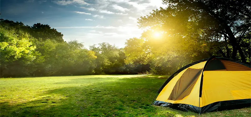 绿草地光照帐篷