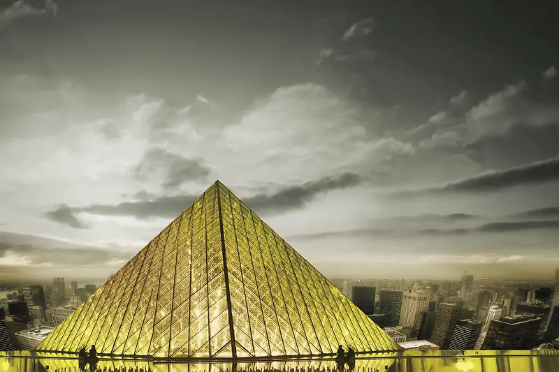 法国卢浮宫金字塔背景