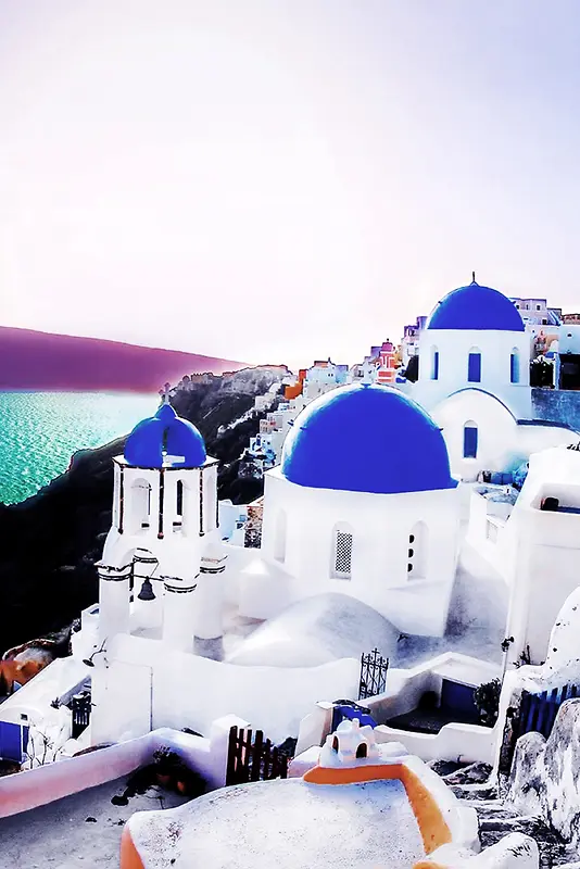 希腊旅游广告海报背景素材