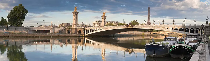 法国城市大桥背景