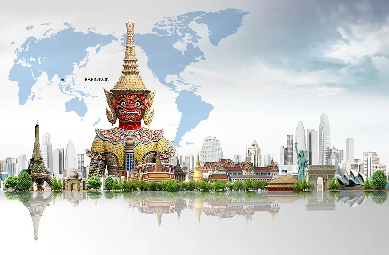 世界旅游名胜泰国曼谷海报