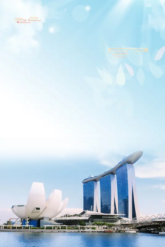 新加坡特色建筑旅游宣传海报背景素材