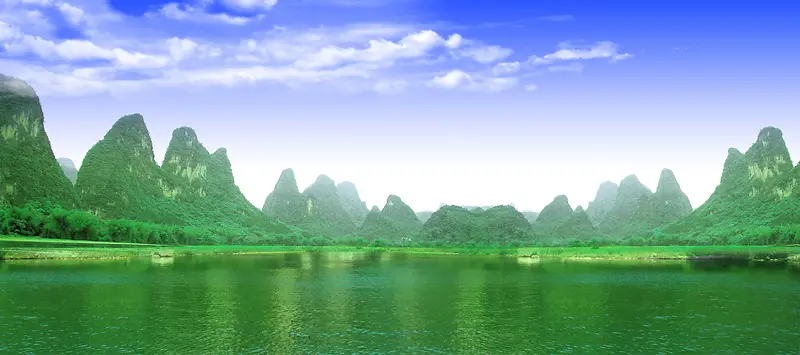 桂林风景画海报背景