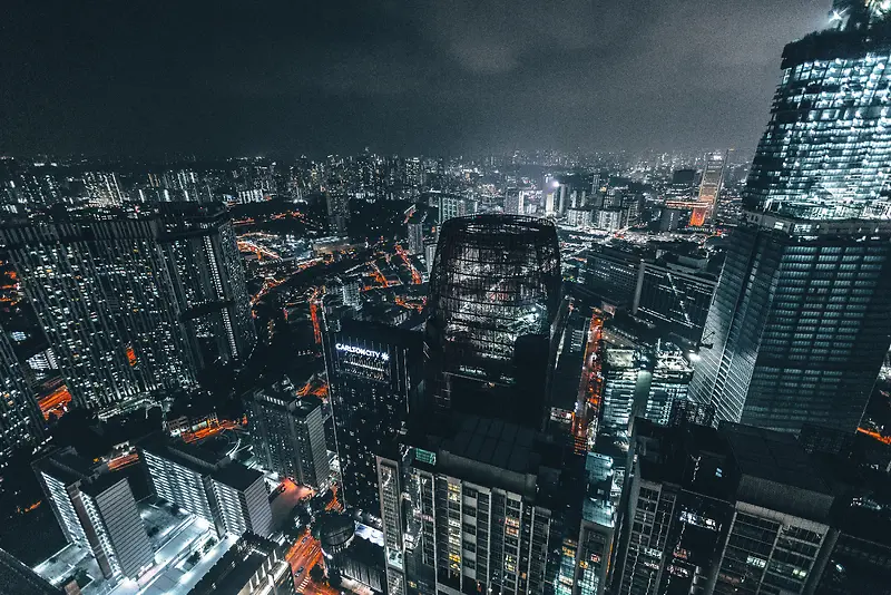 商业都市夜景图