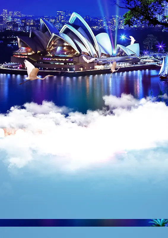 澳大利亚世界旅游度假宣传海报背景素材