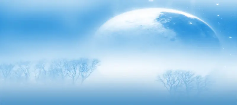 蓝色星球大树背景
