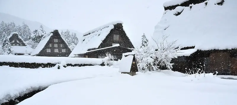 雪景冬日风景背景