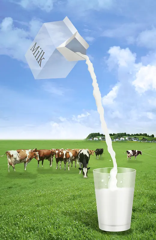 生态牛奶海报背景素材