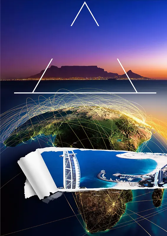 南非旅游海报背景素材