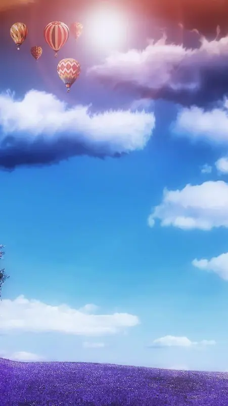风景天空白云气球H5背景素材