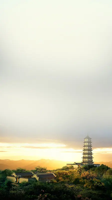 中国建筑塔H5背景