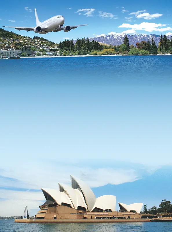 墨尔本悉尼旅游海报背景素材