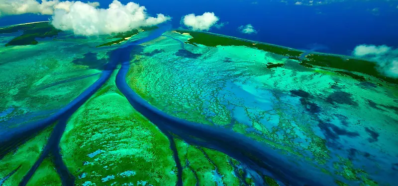 大海入海口自然美丽风景banner