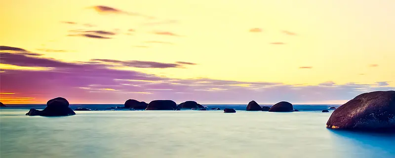 海边夕阳石头淘宝网站背景图