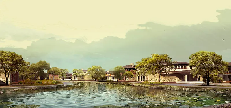 中国风建筑风景背景图背景图片素材下载_图片编号qpkakvkx-免抠素材网