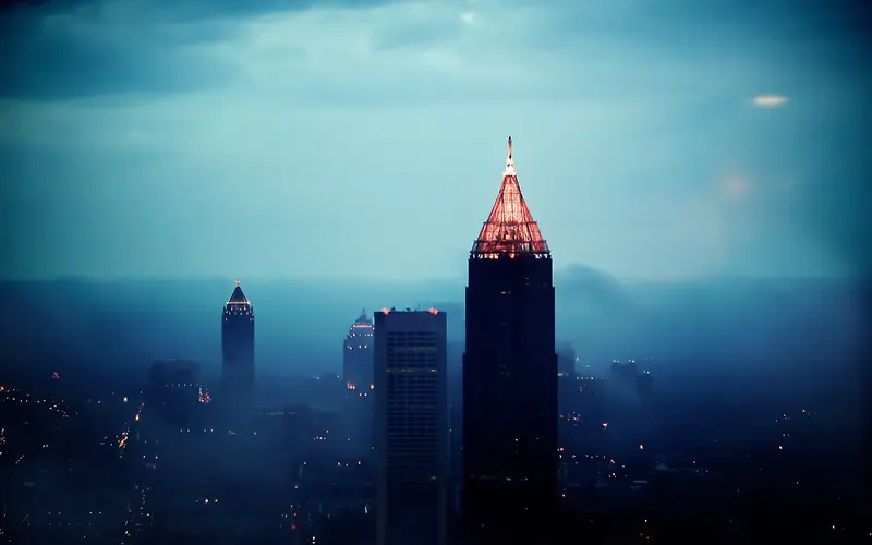雾霾下的城市背景素材