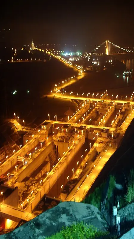 三峡大坝夜景素材