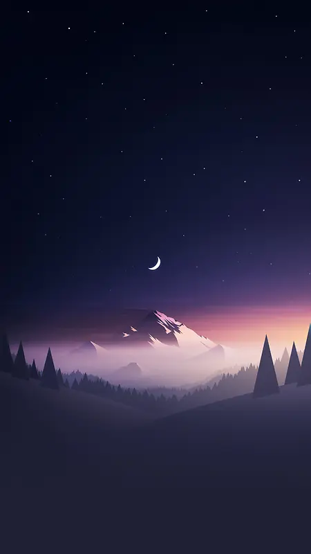 夜空下的山脉海报背景