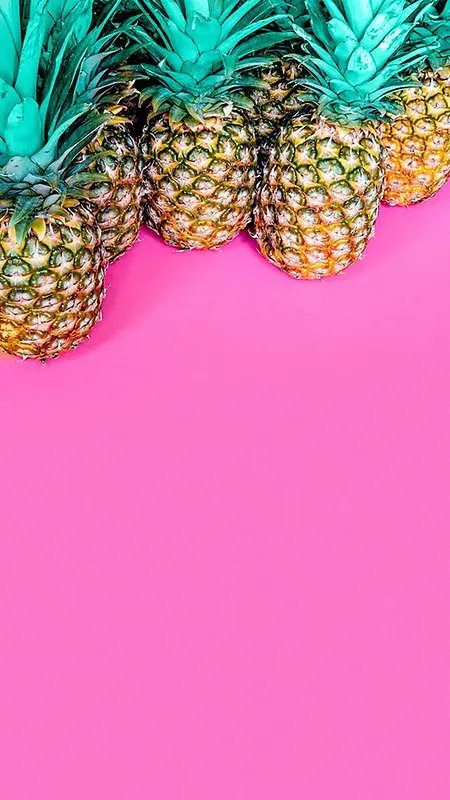 千库网-水果摄影菠萝粉色H5背景