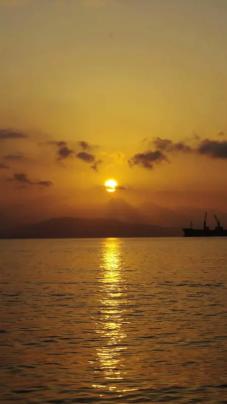海边夕阳倒影摄影H5背景