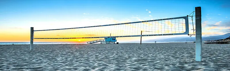 海边沙滩排球背景