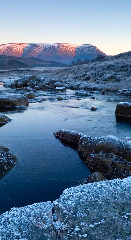 蓝色风景手机H5背景