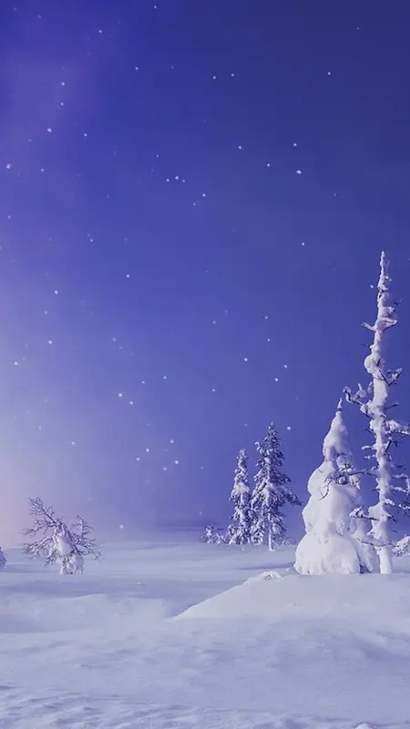 蓝色天空雪景H5背景图片