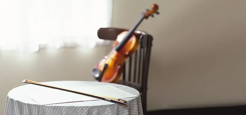 清新文艺乐器音乐小提琴家居窗台背景