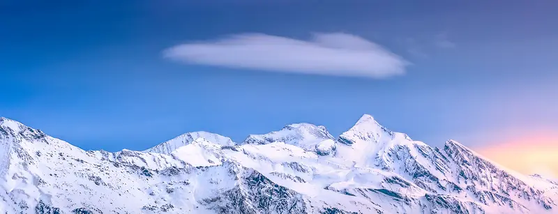 雪山简约蓝色自然背景