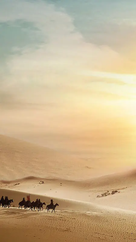 沙漠黄昏H5背景