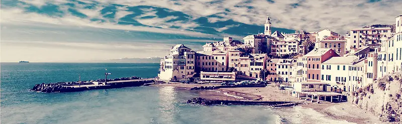 海滨城市背景