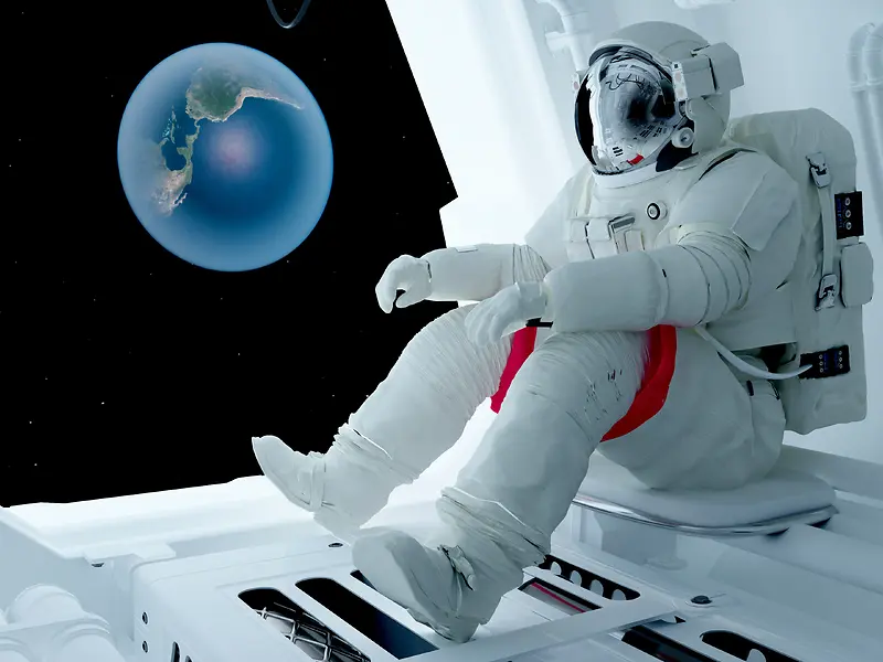创意宇航员与星球未来科技高清图片